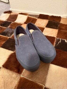 Denim Suede Vans Women's Slip-On Platform